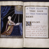 Miniature of woman praying, and opening of text