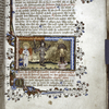 Miniature of Soul shown two images:  the Knight Liberality (in armour) and the Image of Precious Metals (Daniel II:  31-6).  Initial, rubrics, placemarkers, border design.