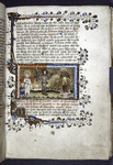 Miniature of Soul shown two images:  the Knight Liberality (in armour) and the Image of Precious Metals (Daniel II:  31-6).  Initial, rubrics, placemarkers, border design.