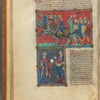 Two miniatures, with text, initials, linefillers