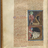 Two miniatures:  Christ leading souls out of Hell.  With text, initials, placemarkers, linefillers