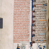 Text with initials, rubrics, miniatures, linefillers; this is the point where the artist filling in the color stopped his work