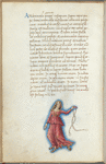 Miniature of Andromeda, with text and 1-line blue initial