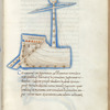 Miniature of a ship, with text and 1-line blue initial