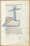 Miniature of a ship, with text and 1-line blue initial