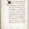 Page of text and music, with initial and catchword