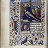 Miniature of Pietà with the female owner portrayed in adoration; her coat of arms in the initial