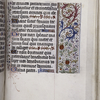Page of text with small initials, linefillers, border design, rubric