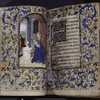 Miniature of Virgin and Child and text with initials and rubrics, borders