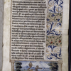 Opening of text, with miniature showing grotesques and border design