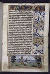 Opening of text, with miniature showing grotesques and border design