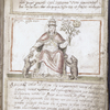 Text and portrait of Sixtus IV.  The text at top is perhaps title of the work