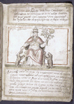 Text and portrait of Sixtus IV.  The text at top is perhaps title of the work