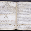 Page with two images and text; page of text only. Text in Latin and Italian