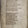 Text in Anglo-Norman verse added at the end of the Apocalypse; different hand?  Red daubs as placemarkers