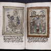 2 images (55v: Virgin and Child seated in a rose; 56: Female saint with children in garden), placemarkers, underlining