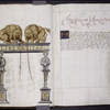 Full-page drawing and descriptive text. Rubric and initial, placemarkers