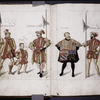 Drawings of men in various costumes
