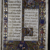 Opening of text.  Full border with arms of Bologna.  Two historiated initials (Angel and Shephers; a Pope), small miniature of St. Petronius