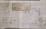 Partially erased ownership note of a monastery, and the date, 1393, in an earlier modern hand