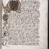 Dedication to Elinor of Austria; initial with her arms, and angels as supporters; in the side margin, Steinhöwel's arms
