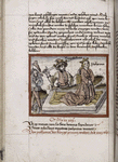 Drawing depicting the murder of Polyxena by Neoptolemus on the tomb of Achilles