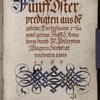 Opening of text -- title page. Rubric, blue initial, border design. Dated 1563, at Annaberg. Quire signature in lower border