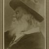 Cropped version of a portrait of Walt Whitman with a butterfly, possibly from the early 1880s
