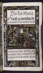 Opening of text on the Ave Maria. Woodcut, figured border, gold in title
