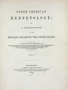 North American herpetology: or, A description of the reptiles inhabiting the United States.