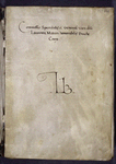 Title in gothic, initials