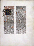 Opening of main text, with large and smaller initials, rubrics, placemarkers.