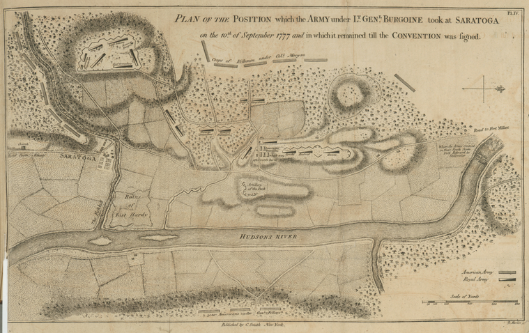 Plan of the position which the Army under Lt. Genl. Burgoine took at Saratoga on the 10th of September 1777