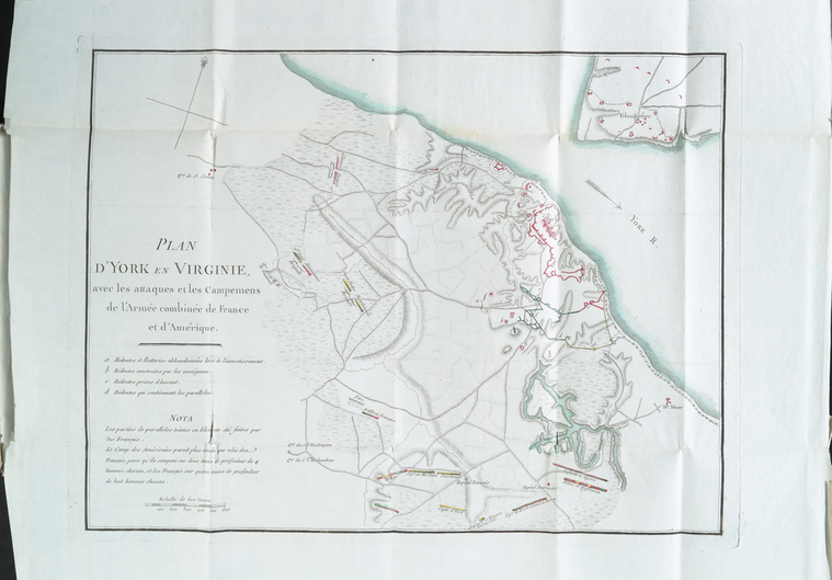Plan d'York en Virginie, avec les attaques et les campemens de l'Armée combinée de France êt d'Amérique1787