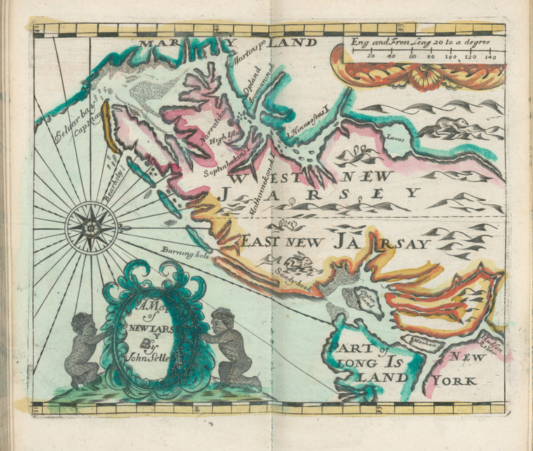 Map of East and West Jersey. 1682.