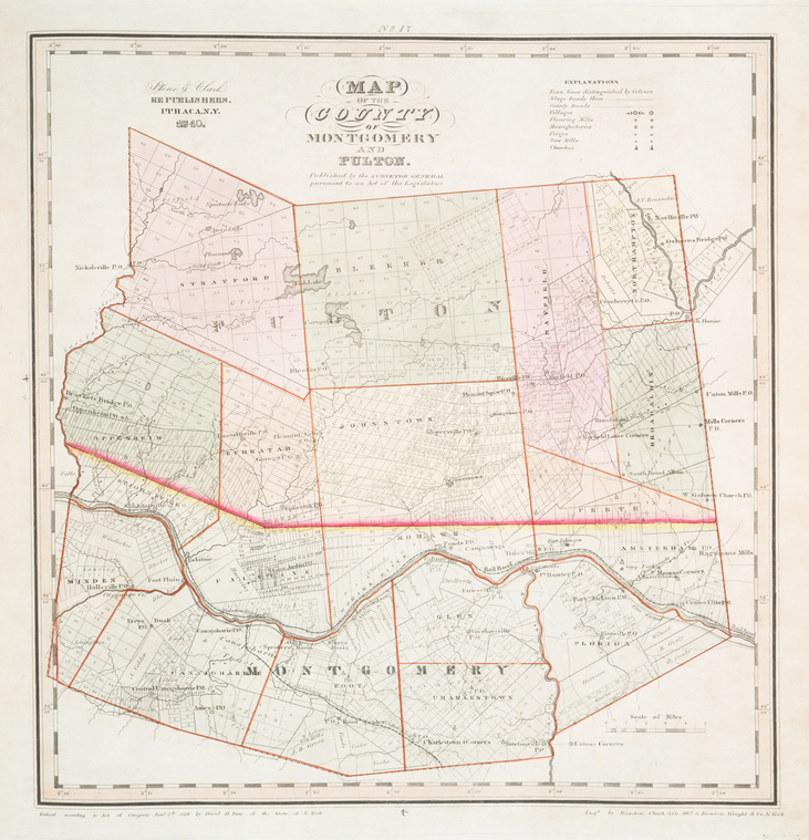 Map of the county of Montgomery and Fulton NYPL Digital Collections