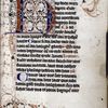 Opening of main text with large puzzle initial, elaborate penwork, small initials, rubrics, placemarkers, in hand 1.
