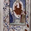 Full-page miniature of risen Christ, resurrection of the Dead. Full floreate border