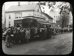 A book wagon at destination [Bronx?], ca. 1930s, ... showing long lines