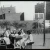 Corlear's Hook Park : girls around table in park, ca. 1910s