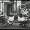 Post Graduate Hospital : convalescents and librarian on sun porch, 1923