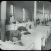 Women in ward reading braille books, Post Graduate Hospital? [No, dress typical of earlier period, possibly Blackwell's Island?]