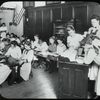 Girls in classroom, Traveling Library at Public School Playground, July 1910.