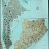 Map of Staten Island and of Manhattan, with blue stars [locations of branches?], 1913, 1916