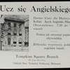 Posters, Polish : English classes at Tompkins Square, Oct. 1920
