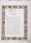 Opening of dedicatory verse, with floreate border