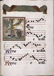 Historiated initial, smaller initials, banner opening