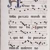 Text and music with puzzle initial, smaller initial