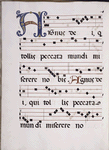 Text and music with puzzle initial, smaller initial