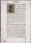 Opening of main text, large initial, pen flourishes